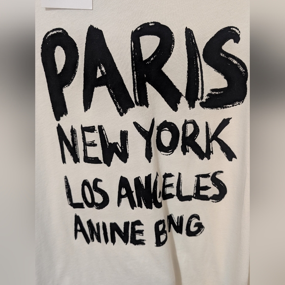 Anine Bing Rare Walker Off-White Graphic Painted Cities T-Shirt, Size Small - Picture 2 of 4